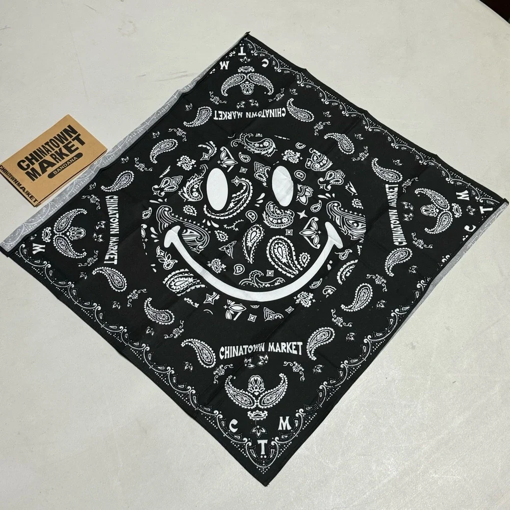 NWT Market x YG 4hunnid Paisley Smiley Bandana Black